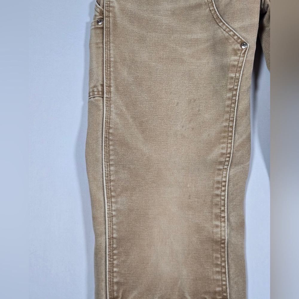 Vintage Carhartt Women's 10x34 Double Knee Canvas Pants Faded Tan WB136 - Picture 6 of 16